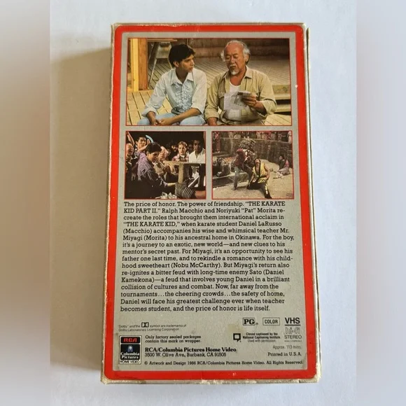The Karate Kid Part II / VHS 1986 / Sideload Ralph Macchio / Vintage VHS Movie - Picture 2 of 7